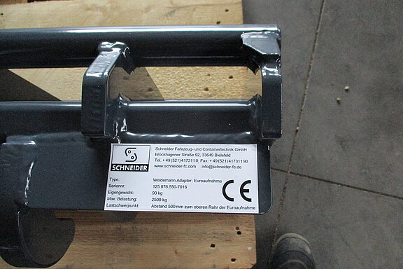 Euroadapter für Weidemann - schwer - 2,5 Tonnen